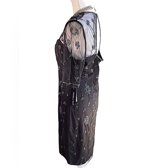 Adrianna Papell Studio Black Beaded Cocktail Dress. B18 - Picture 5 of 16